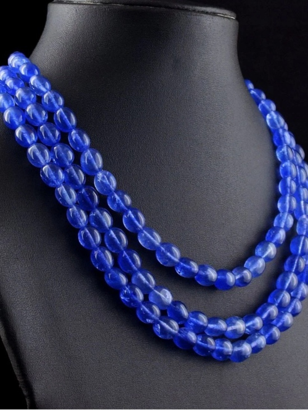 Stunning Blue Onyx beaded necklace